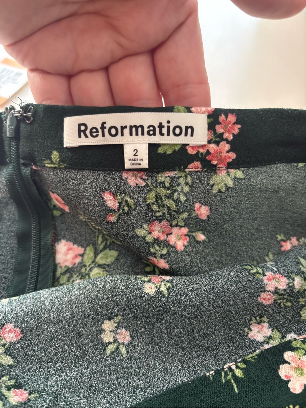 Reformation Bias Cut Floral Maxi Skirt Green Pink Size 2 Viscose - Picture 4 of 5